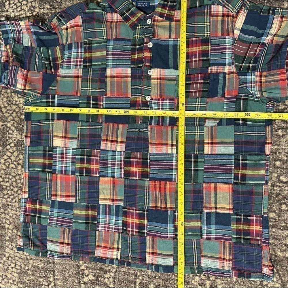 Polo Ralph Lauren Vintage Men’s Size XL Green Patchwork Plaid Henley Shirt - Picture 5 of 6